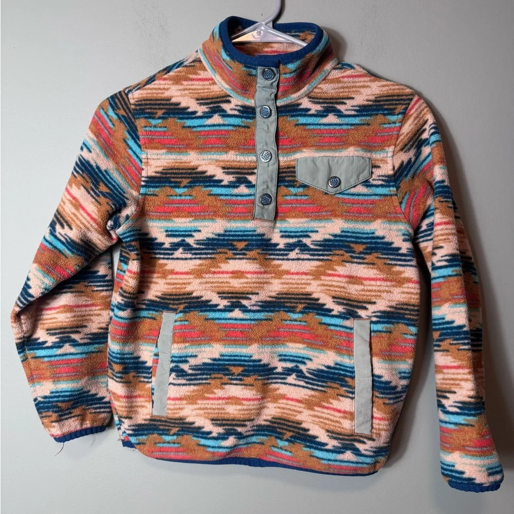 Cruel Girl Aztec Western Fleece Snap Pullover‎ Quarter Snaps Size M/8